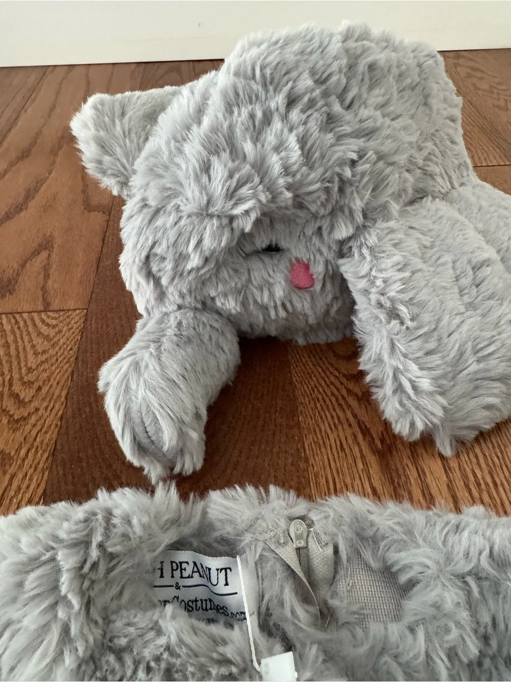 Soft Gray Plush Kids Elephant Costume